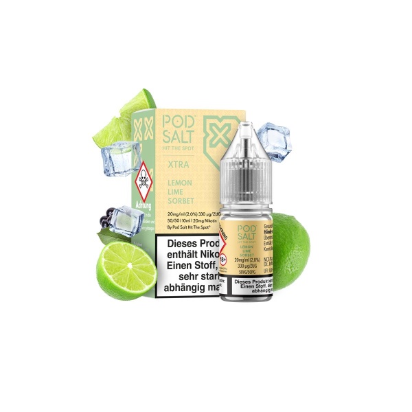 Pod Salt Xtra Liquid 10ml 20mg - Lemon Lime Sorbet