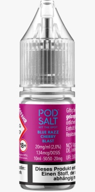 Pod Salt Xtra Liquid 10ml 20mg - Blue Razz Cherry Blast