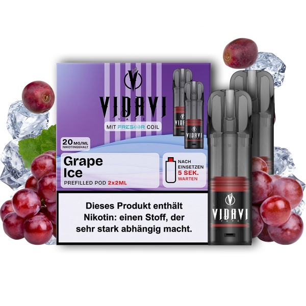 VIDAVI Liquid Pod 2er Pack (2 x 2ml) 20mg Nikotin - Grape Ice