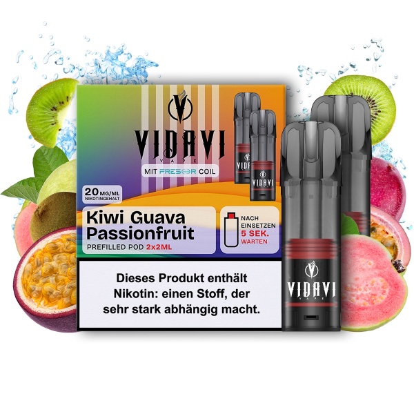 VIDAVI Liquid Pod 2er Pack (2 x 2ml) 20mg Nikotin - Kiwi Guava Passionfruit