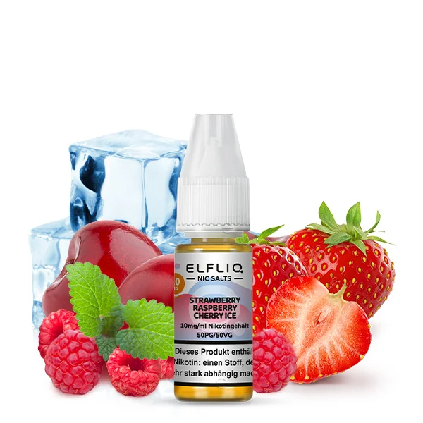 Elfbar Elfliq 10ml 10mg - Strawberry Raspberry Cherry Ice