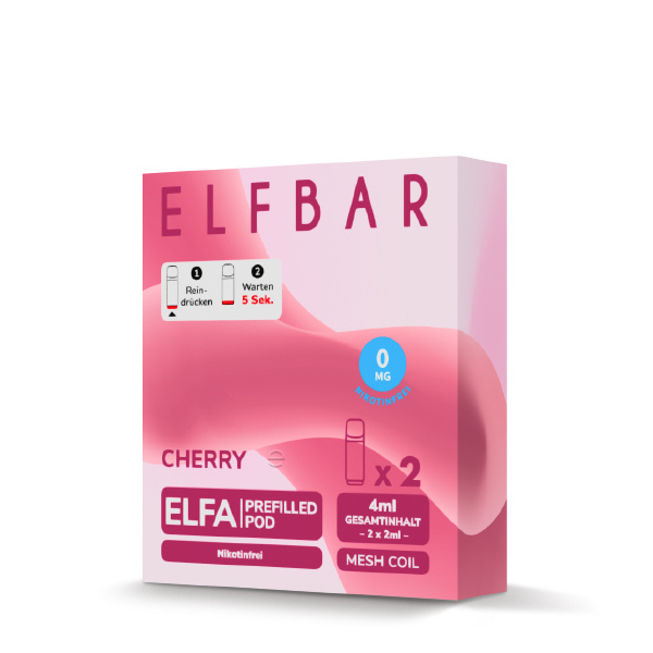 ELFBAR ELFA Liquid Pod 2er Pack (2 x 2ml) - Cherry - Nikotinfrei