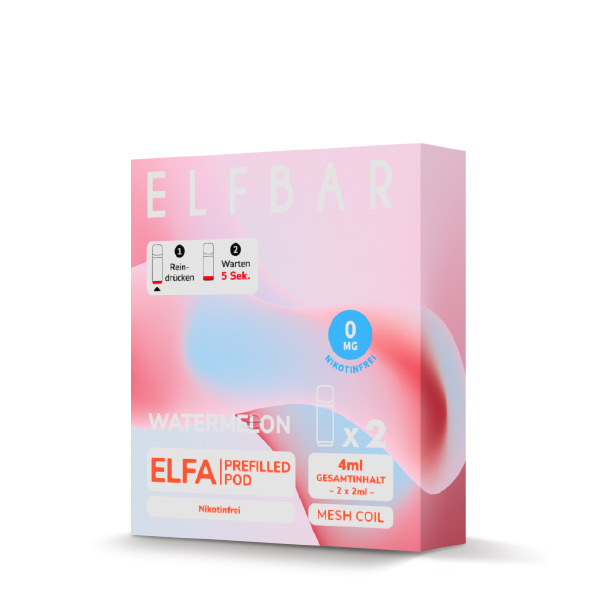 ELFBAR ELFA Liquid Pod 2er Pack (2 x 2ml) - Watermelon - Nikotinfrei