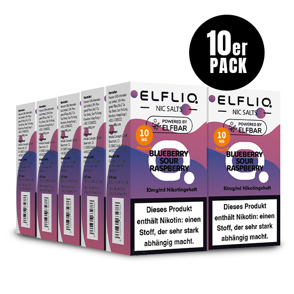 Elfbar Elfliq 10 x 10ml 10mg - Blueberry Sour Raspberry - 10 Stück