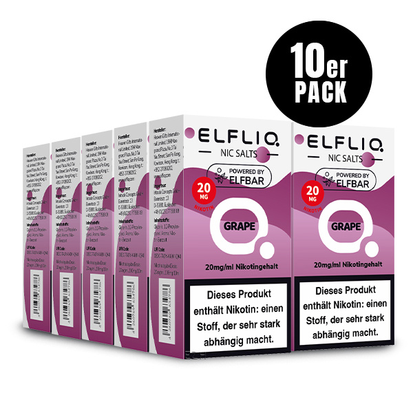 Elfbar Elfliq 10 x 10ml 20mg - Grape - 10 Stück