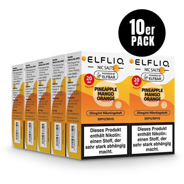 Elfbar Elfliq 10 x 10ml 20mg - Pineapple Mango Orange - 10 Stück