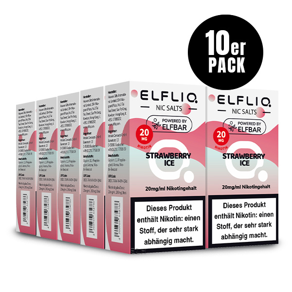 Elfbar Elfliq 10 x 10ml 20mg - Strawberry Ice - 10 Stück
