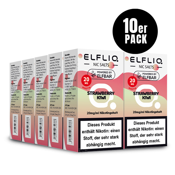 Elfbar Elfliq 10 x 10ml 20mg - Strawberry Kiwi - 10 Stück