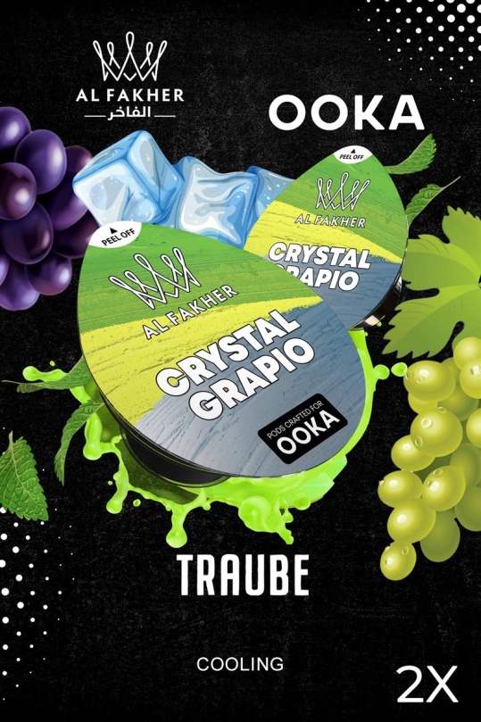 Al Fakher OOKA Pod Tabak 20g 2er Pack - Crystal Grapio