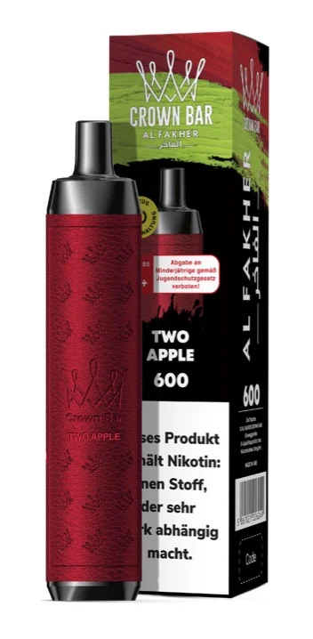 Al Fakher Crown Bar 600 - Einweg E-Shisha ca. 600 Züge - Two Apple