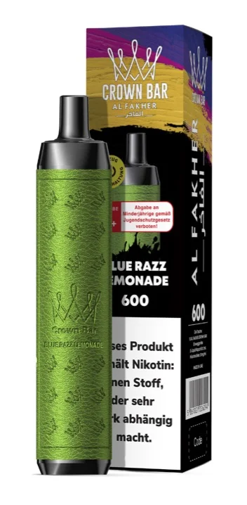 Al Fakher Crown Bar 600 - Einweg E-Shisha ca. 600 Züge - Blue Razz Lemonade