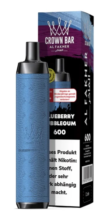 Al Fakher Crown Bar 600 - Einweg E-Shisha ca. 600 Züge - Blueberry Gum