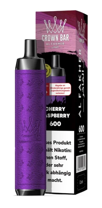 Al Fakher Crown Bar 600 - Einweg E-Shisha ca. 600 Züge - Cherry Raspberry