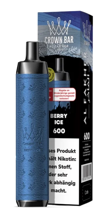 Al Fakher Crown Bar 600 - Einweg E-Shisha ca. 600 Züge - Berry Ice