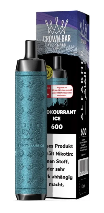 Al Fakher Crown Bar 600 - Einweg E-Shisha ca. 600 Züge - Black Currant Ice