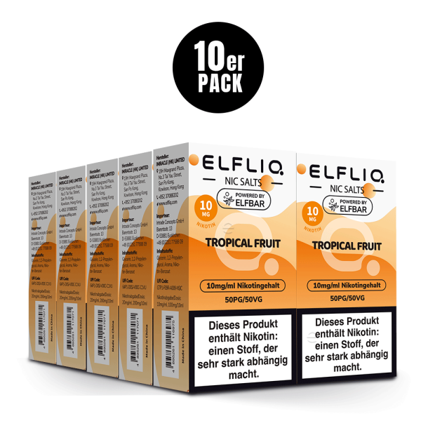 Elfbar Elfliq 10 x 10ml 10mg - Tropical Fruit - 10 Stück