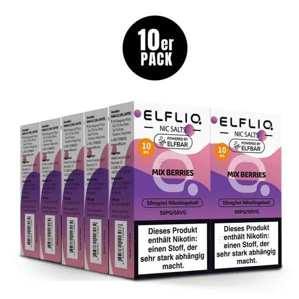 Elfbar Elfliq 10 x 10ml 10mg - Mix Berries - 10 Stück