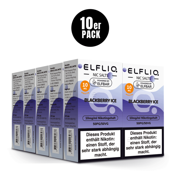 Elfbar Elfliq 10 x 10ml 10mg - Blackberry Ice - 10 Stück