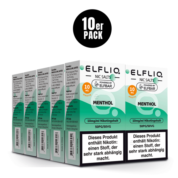 Elfbar Elfliq 10 x 10ml 10mg - Menthol - 10 Stück