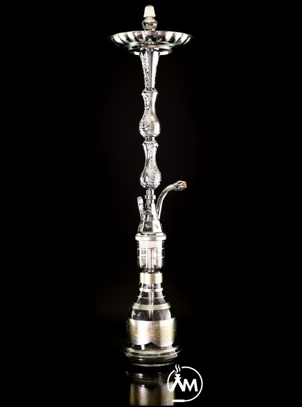 Aladin Traditionelle Shisha 4, silber, ca. 84,5cm