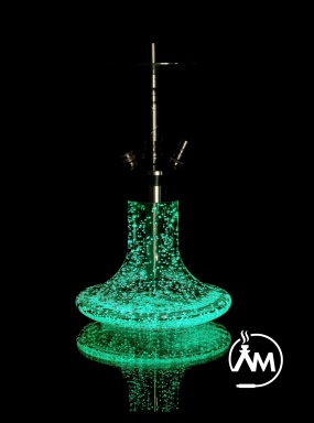 WD Hookah Edelstahlshisha London Bulb - Mini 4 - Glow Green - 27cm
