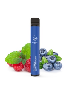 Elfbar - Einweg E-Shisha ca. 600 Züge - Blueberry Sour Raspberry - 20 mg/ml 10er Pack