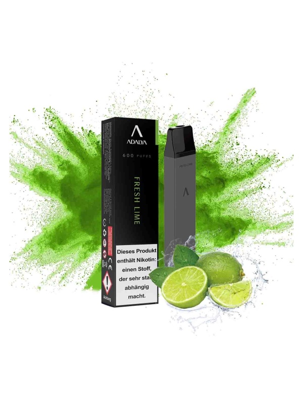 Adalya - Einweg E-Shisha ca. 600 Züge - Fresh Lime - 12 mg/ml