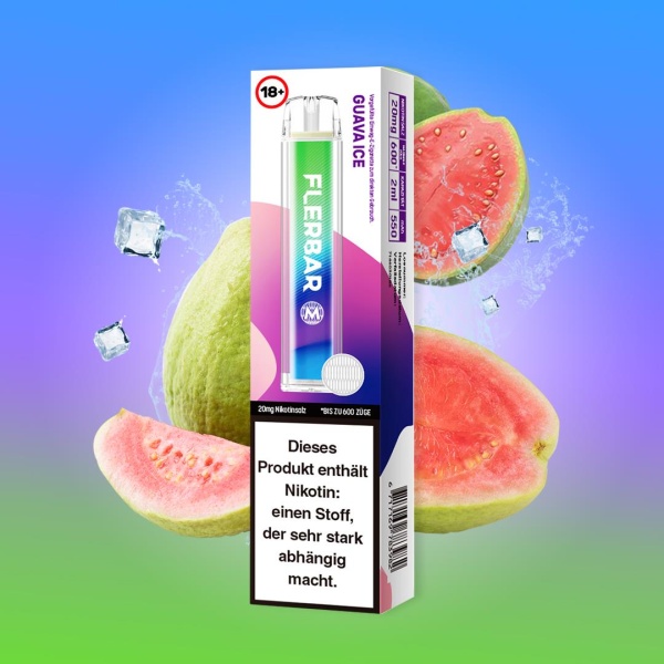 Flerbar M - Einweg E-Shisha ca. 600 Züge - Guava Ice - 20 mg/ml