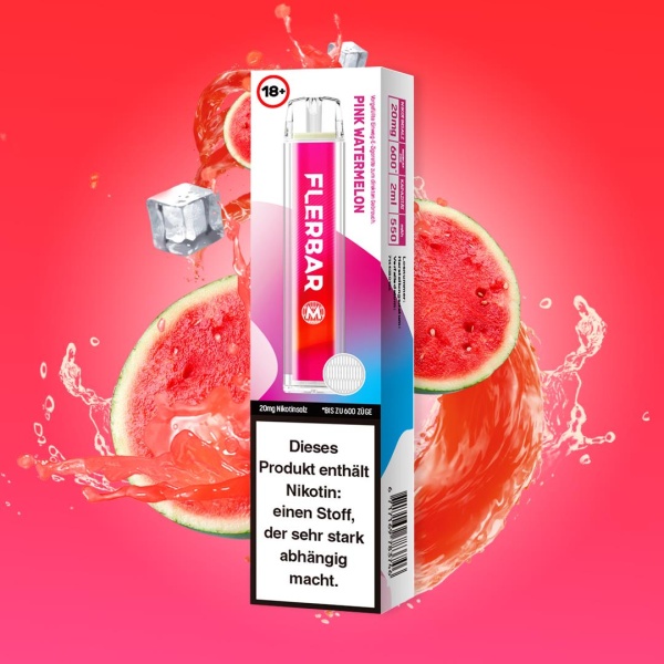 Flerbar M - Einweg E-Shisha ca. 600 Züge - Pink Watermelon - 20 mg/ml
