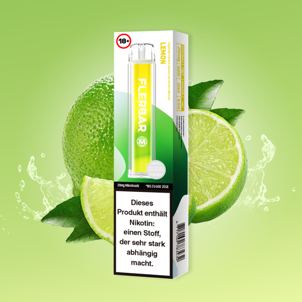 Flerbar M - Einweg E-Shisha ca. 600 Züge - Lemon - 20 mg/ml