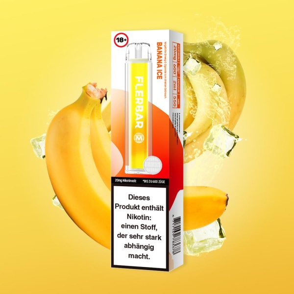 Flerbar M - Einweg E-Shisha ca. 600 Züge - Banana Ice - 20 mg/ml
