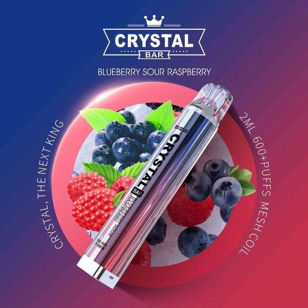 SKE Crystal Bar - Einweg E-Shisha ca. 600 Züge - Blueberry Sour Raspberry - 20 mg/ml