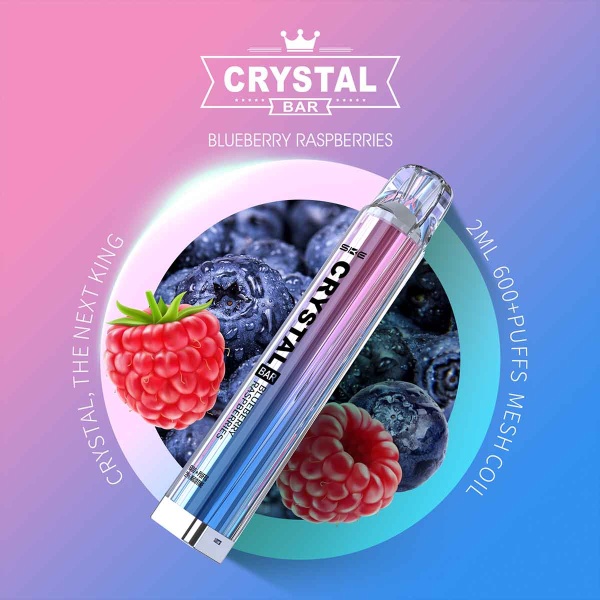 SKE Crystal Bar - Einweg E-Shisha ca. 600 Züge - Blueberry Raspberries - 20 mg/ml
