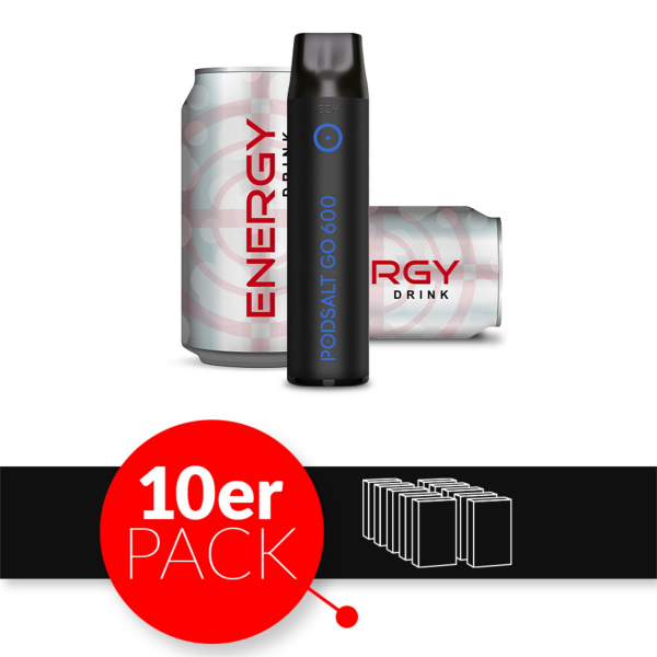 Pod Salt GO - Einweg E-Shisha ca. 600 Züge - Energy - 20 mg/ml 10er Pack