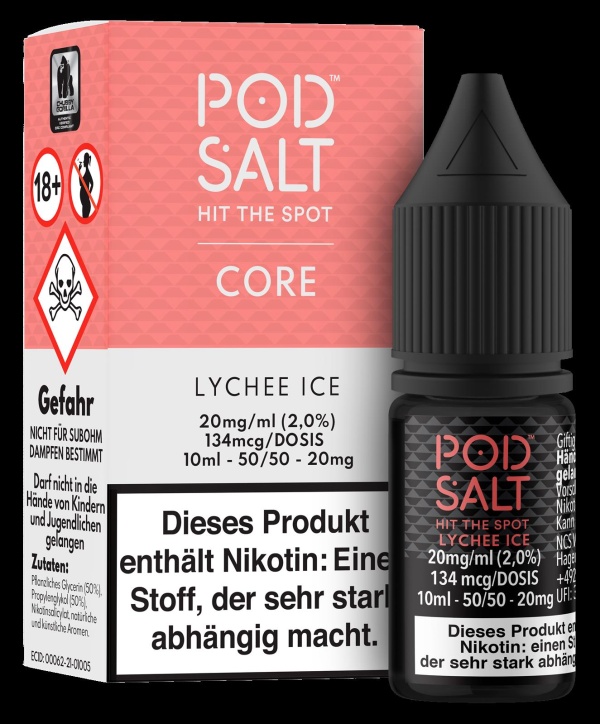 Pod Salt Core Liquid 10ml 20mg - Lychee Ice