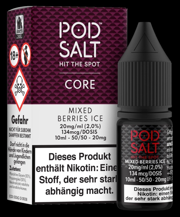 Pod Salt Core Liquid 10ml 20mg - Mixed Berries Ice