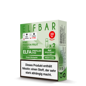 ELFBAR ELFA Liquid Pod 2er Pack (2 x 2ml) 20mg Nikotin - Kiwi Passion Fruit Guava