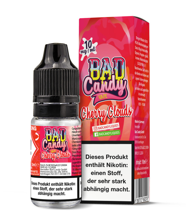 Bad Candy Nikotinsalz Liquid 10ml 10mg - Cherry Clouds