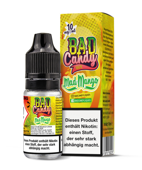 Bad Candy Nikotinsalz Liquid 10ml 10mg - Mad Mango
