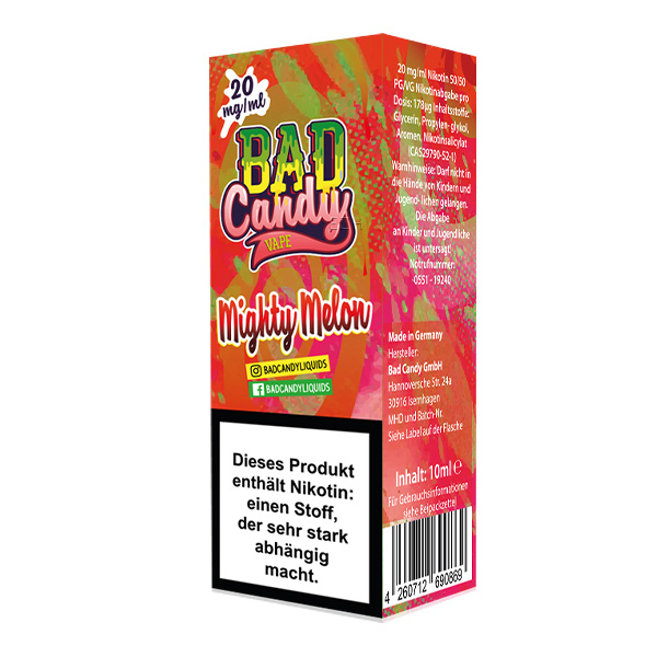 Bad Candy Nikotinsalz Liquid 10ml 20mg - Mighty Melon