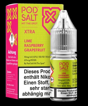 Pod Salt Xtra Liquid 10ml 10mg - Lime Raspberry Grapefruit