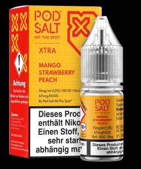 Pod Salt Xtra Liquid 10ml 10mg - Mango Strawberry Peach