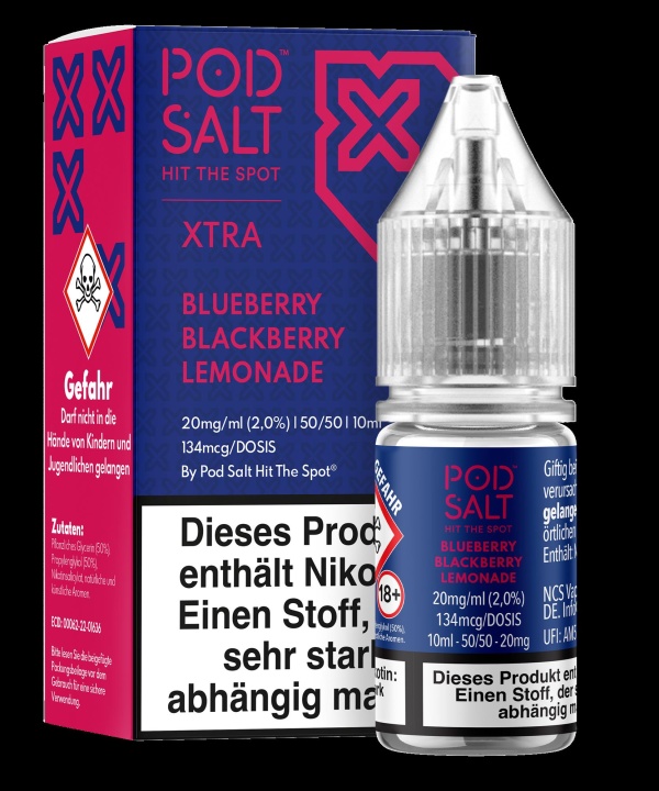 Pod Salt Xtra Liquid 10ml 20mg - Blueberry Blackberry Lemonade