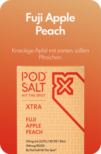 Pod Salt Xtra Liquid 10ml 20mg - Fuji Apple Peach