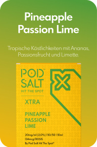 Pod Salt Xtra Liquid 10ml 20mg - Pineapple Passion Lime
