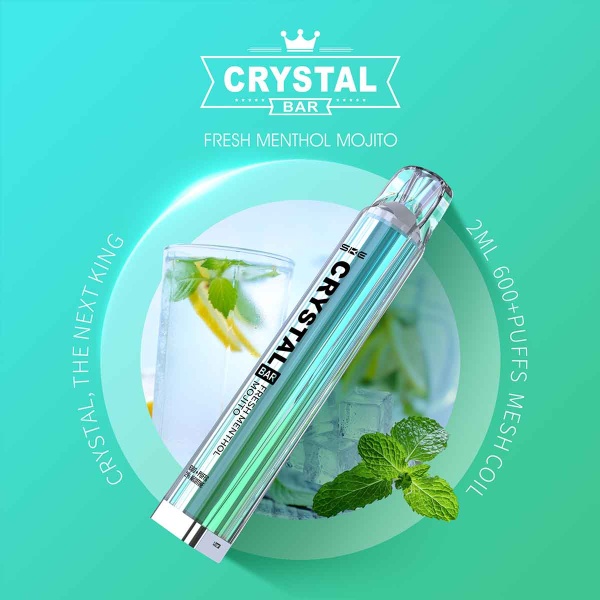SKE Crystal Bar - Einweg E-Shisha ca. 600 Züge - Fresh Menthol Mojito - 20 mg/ml