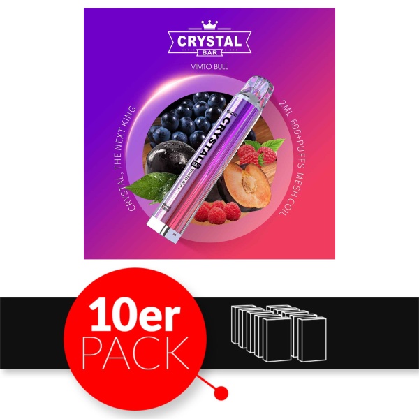 SKE Crystal Bar - Einweg E-Shisha ca. 600 Züge - Vimbull Ice - 20 mg/ml 10er Pack