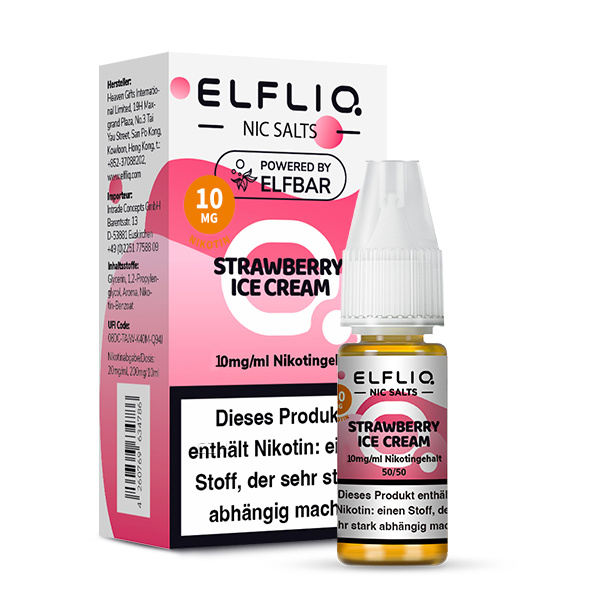 Elfbar Elfliq 10ml 10mg - Strawberry Ice Cream