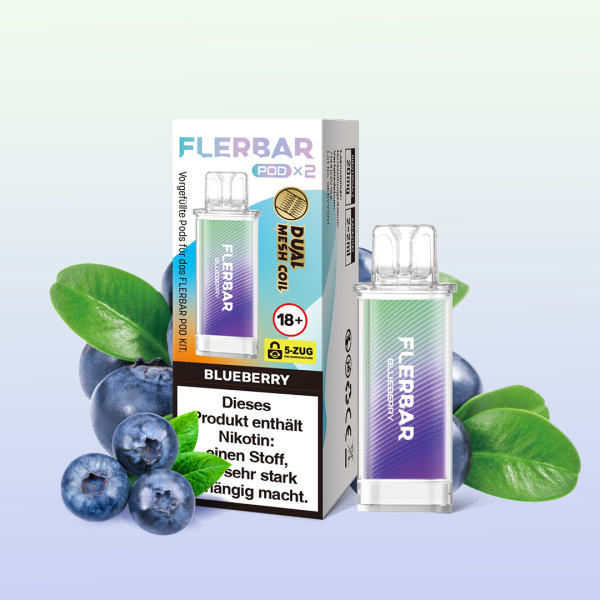 Flerbar Liquid Pod 2er Pack (2 x 2ml) 20mg Nikotin - Blueberry
