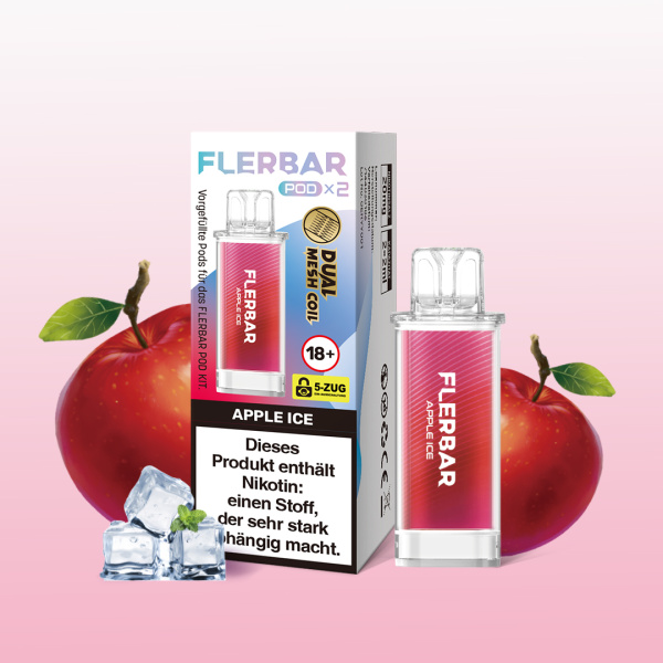 Flerbar Liquid Pod 2er Pack (2 x 2ml) 20mg Nikotin - Apple Ice